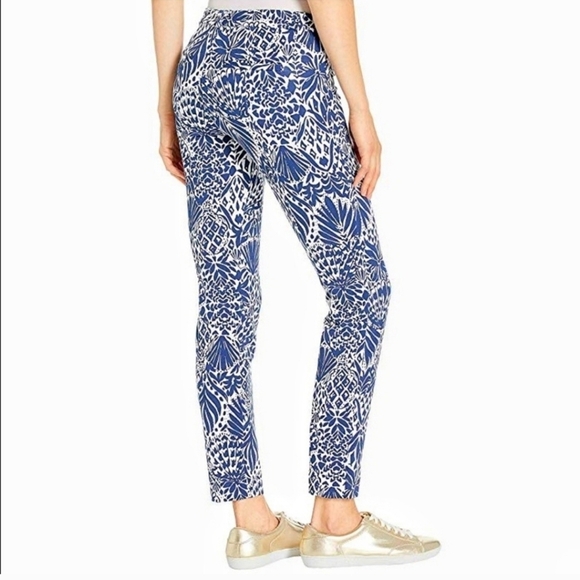 Lilly Pulitzer Kelly Stretch Knit Ankle Pants By Land or Sea Size 0 - Picture 2 of 15